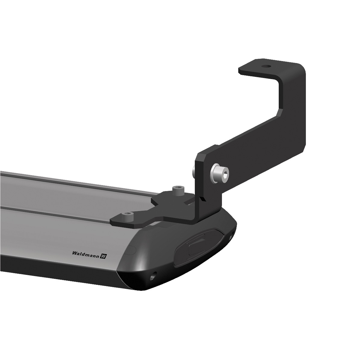 Hospital accessories bracket for top rotating mounting.