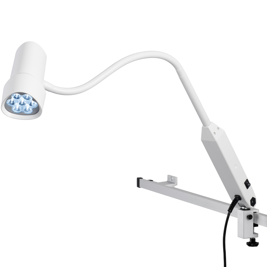 Hospital equipment exam light color changing, dimming, gooseneck – rail mount