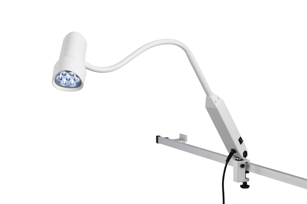Hospital equipment exam light gooseneck – rail mount