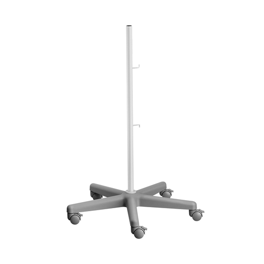 Hospital equipment stand, plastic & steel, grey.