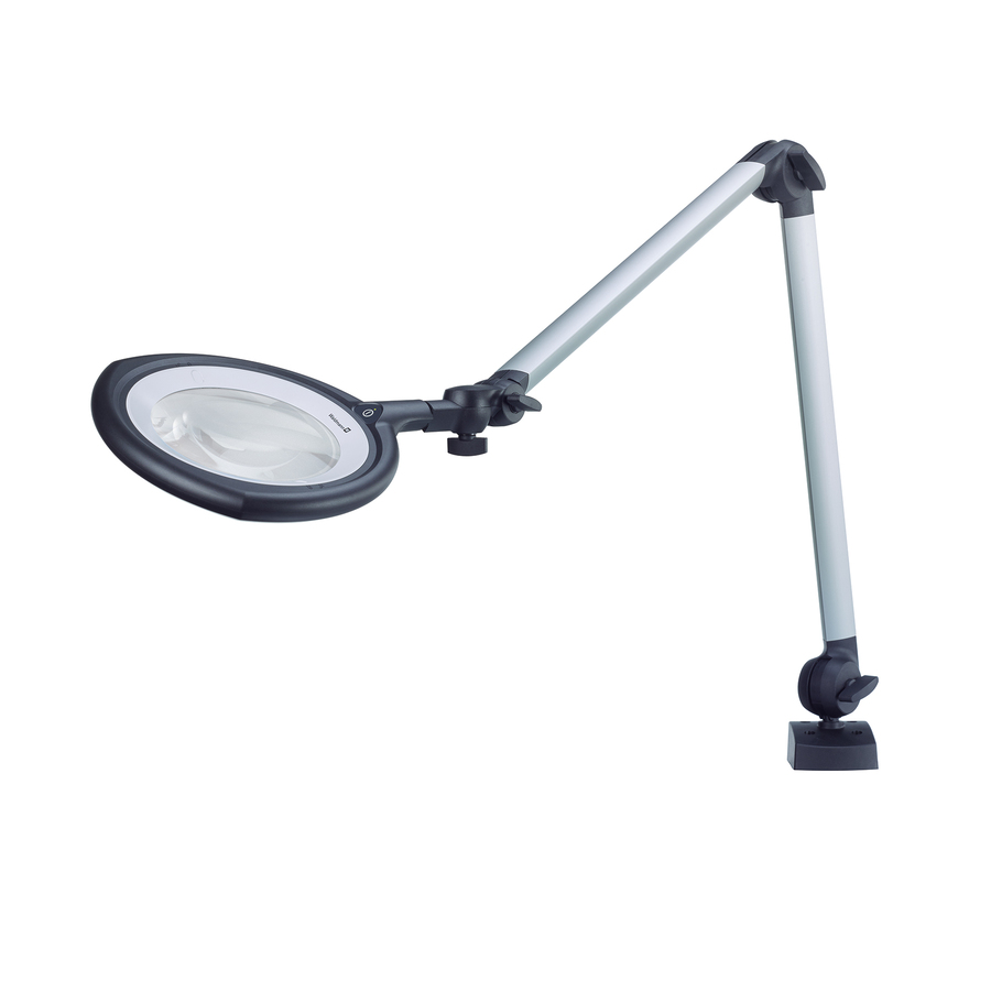 Hospital equipment led magnifier, articulating arm dimmable, with seg switching.