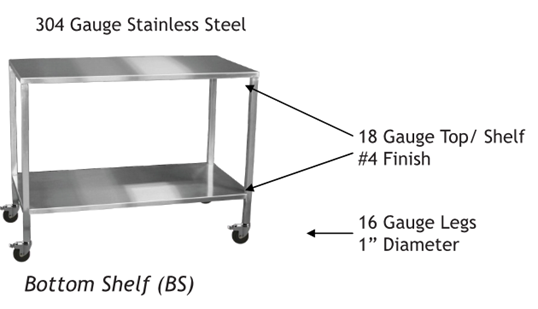 NMP_Rolling Instrument Table w bottom shelf