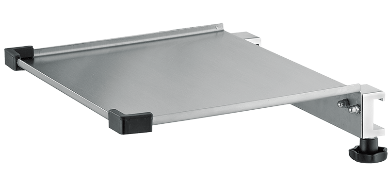 Shelf With 2 Rail Clamps, Edge Protection for Hospital Equipment